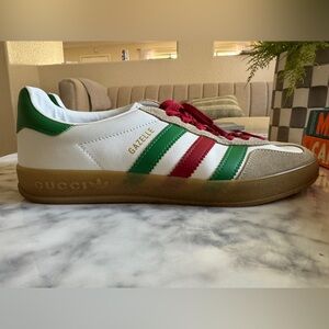 Size 8 - Adidas x Gucci Gazelle White Green Red - Used with extra care